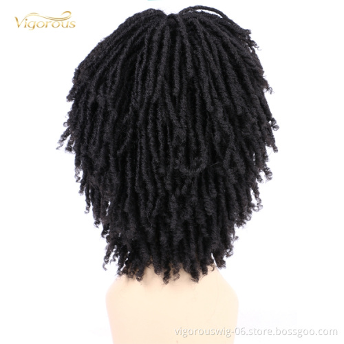 Short Natural Color Black Freetress Faux Locks Passion Twist Crochet Machine Made Brading Wigs Synthetic Hair